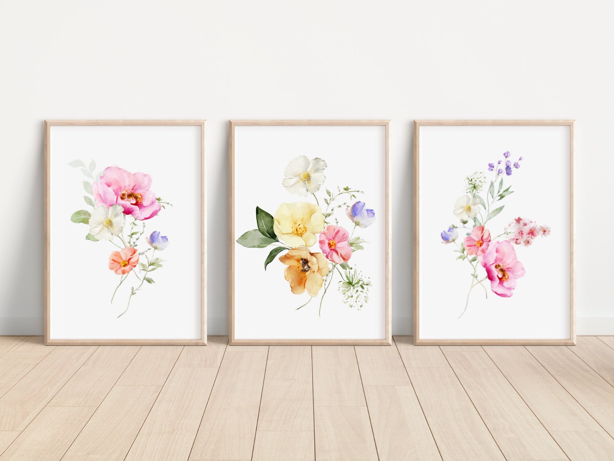 Wild Floral Art Print Watercolor Wildflower Set Floral Prints Wild ...