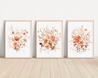 Wildflower Wall Decor Wildflower Watercolor Wall Art Set Wildflower Paintings Floral Watercolor Artwork Wildflower Print Wildflower Art