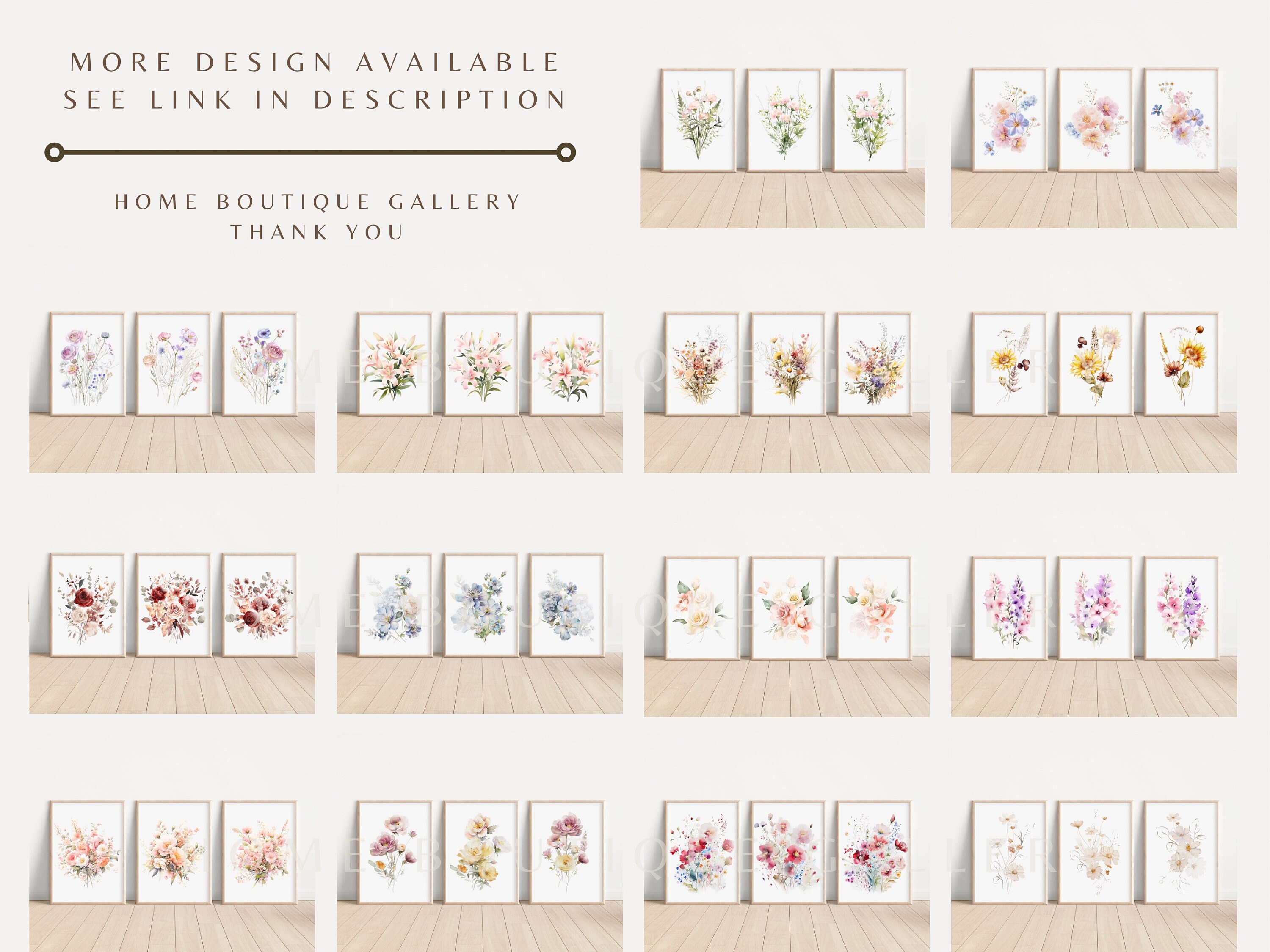 Pink Blush Flower Wall Art Print Set of 3 Watercolor Pink Blush Flower ...