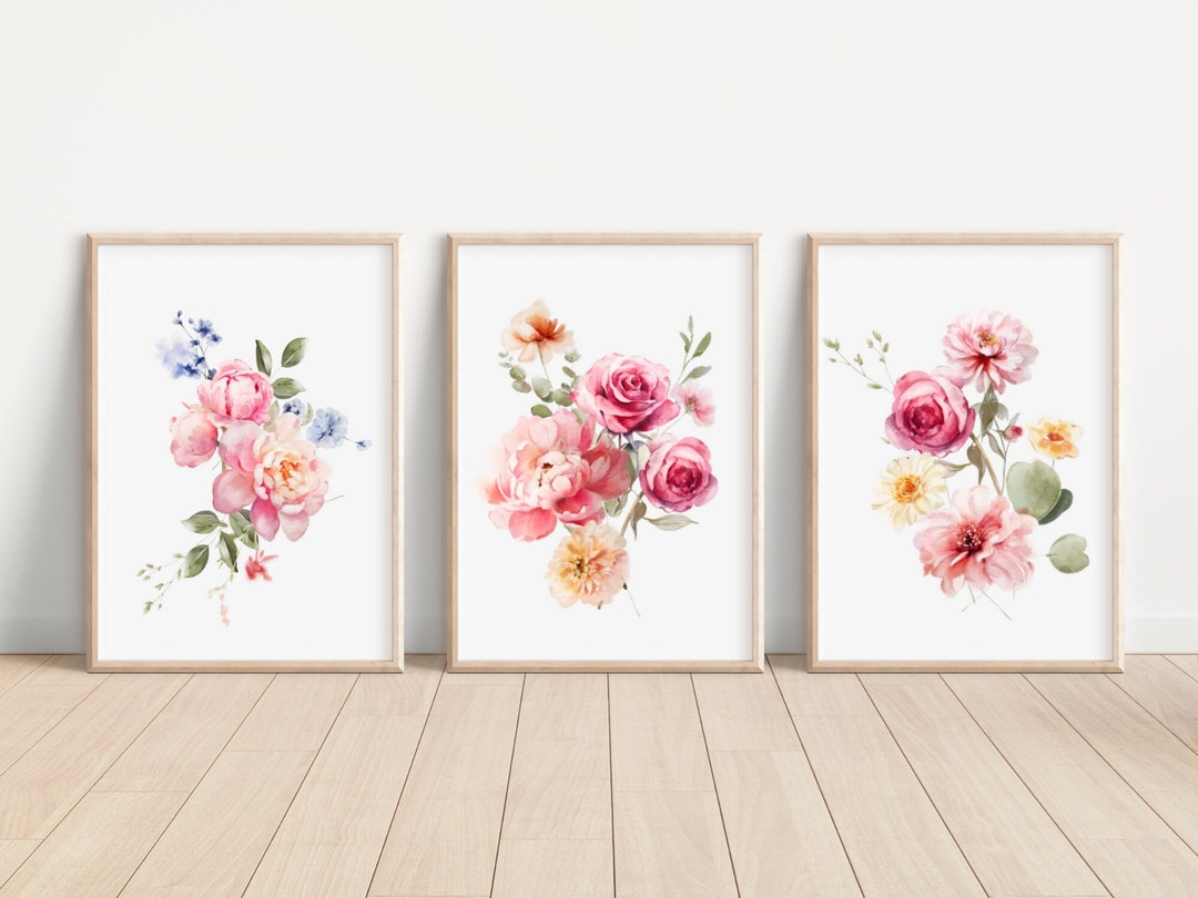 Floral Wall Art Print Watercolor Flower Painting Flower Artwork Floral ...