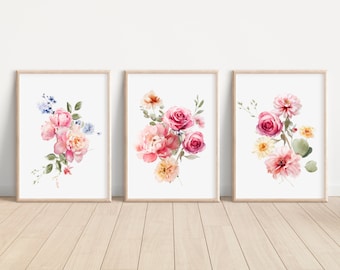 Floral Wall Art Print Watercolor Flower Painting Flower Artwork Floral Print Baby Girl Nursery Flower Art Gallery Wall Art Flower Wall Decor