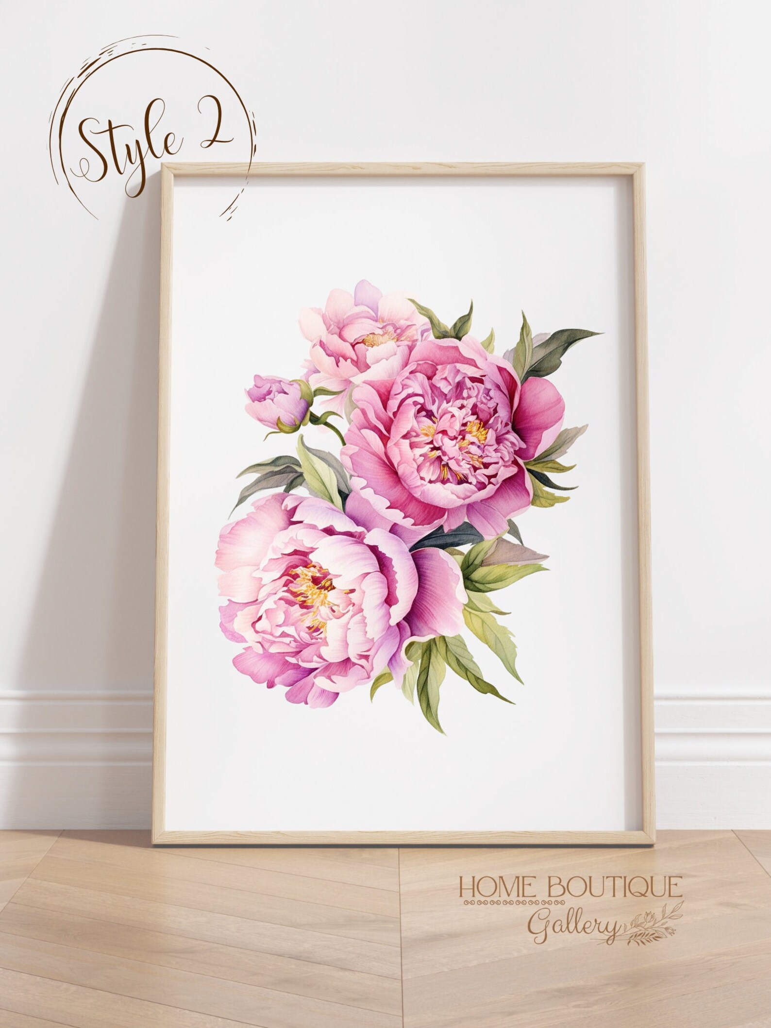 Pink Peony Flower Art Prints Set of 3 Watercolor Peony Flower Prints ...