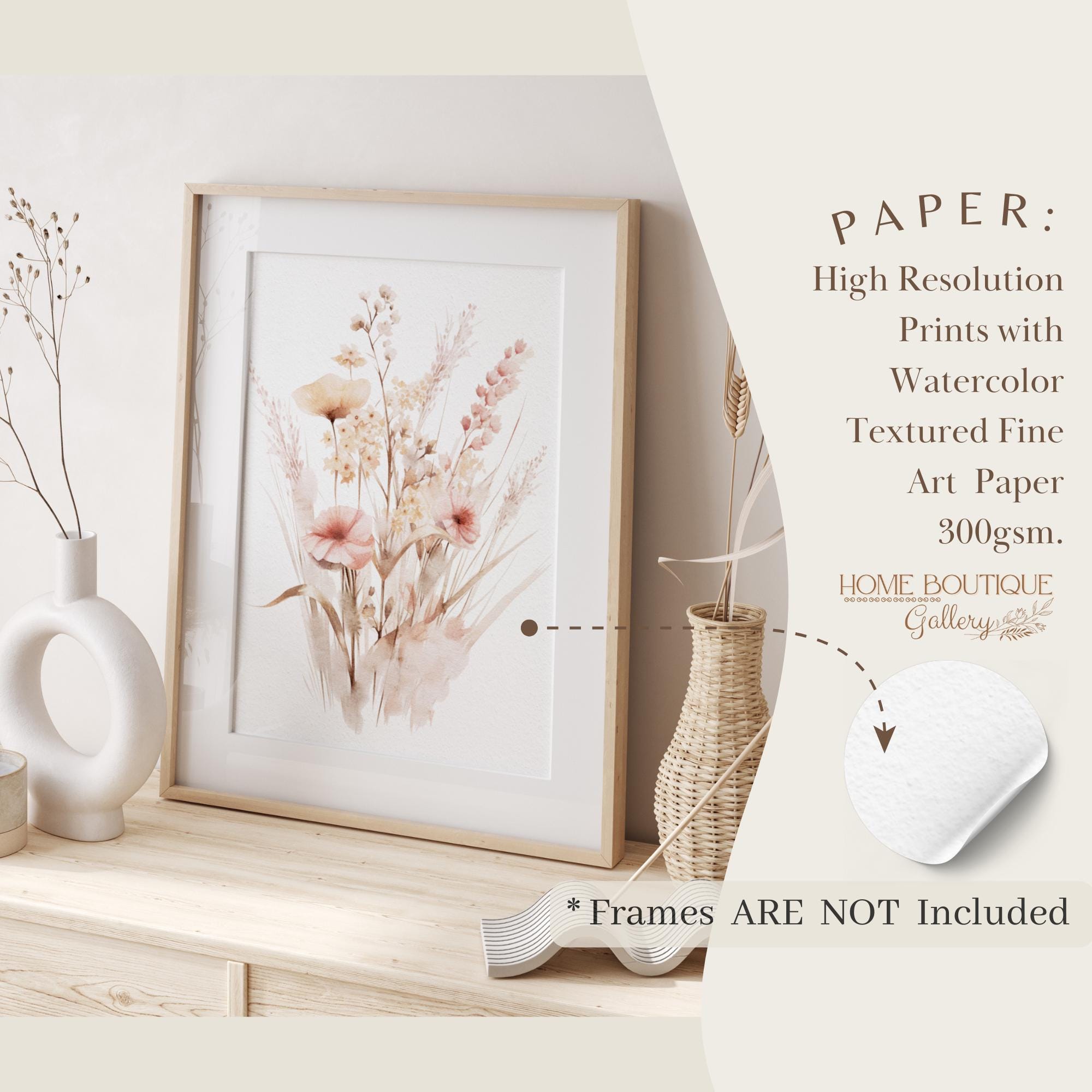 Set of 3 Watercolor Wildflower Prints Floral Print Wall Art Wildflower ...