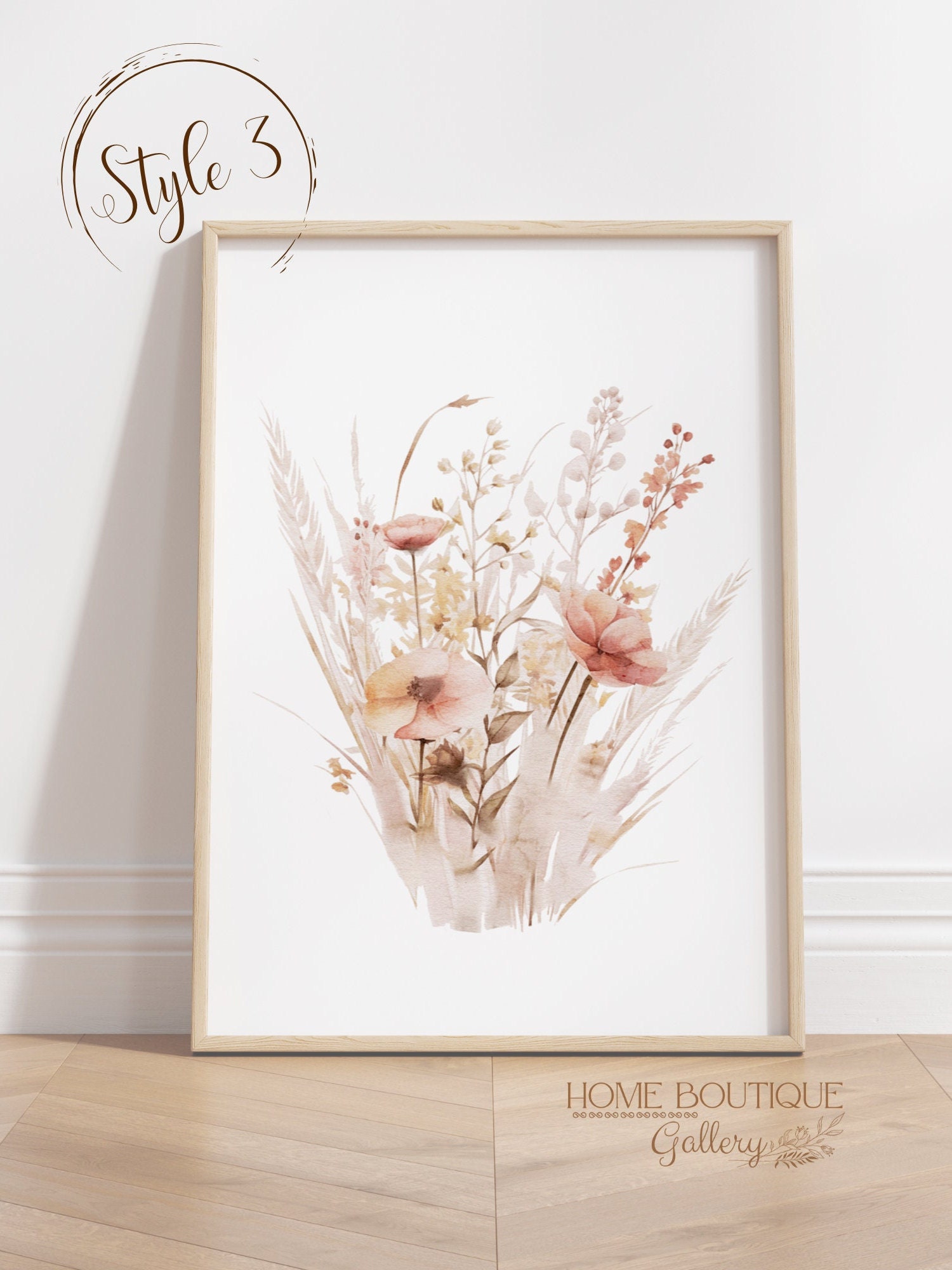 Set of 3 Watercolor Wildflower Prints Floral Print Wall Art Wildflower ...
