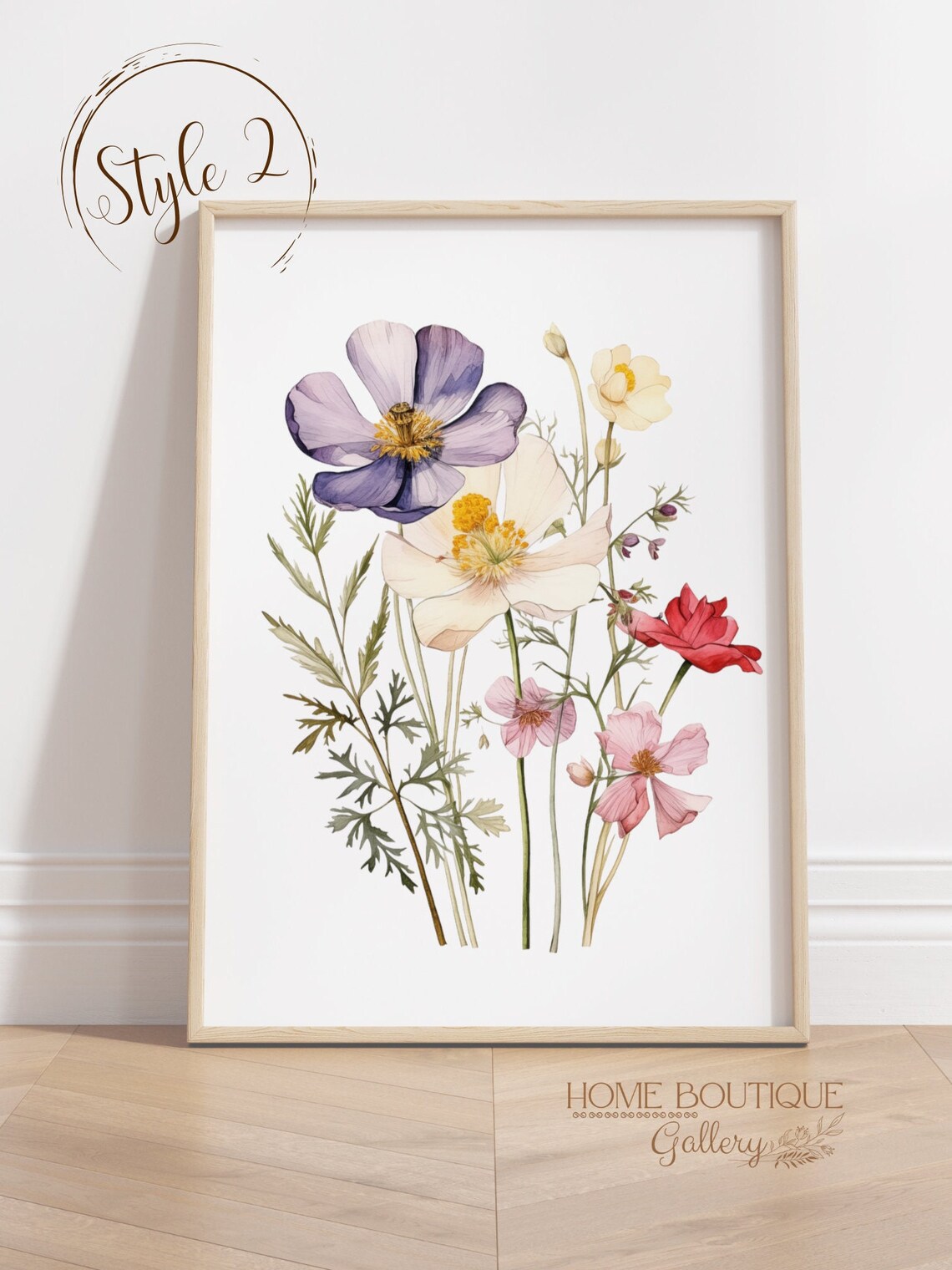 Wildflower Wall Art Prints Set of 3 Watercolor Wildflower Art Prints ...