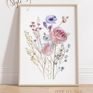 Pastel Dusty Rose Flower Art Prints Set of 3 Watercolor Dusty Rose ...