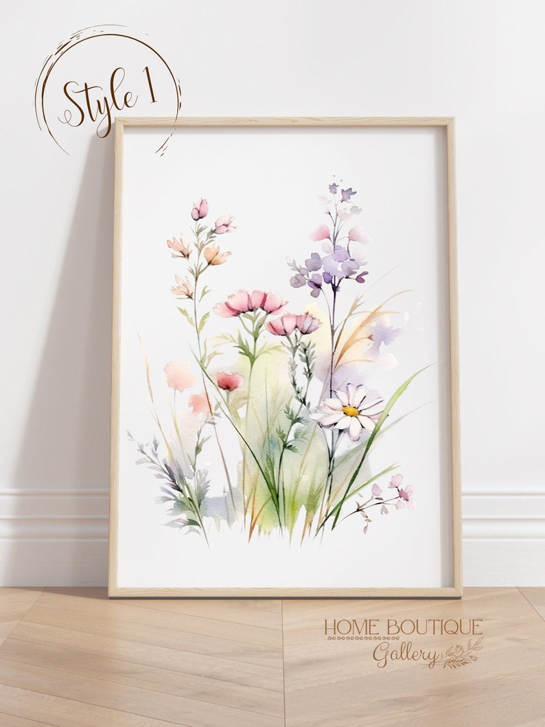 Meadow Flower Prints Set of 3 Watercolor Wildflower Print Wild Floral ...