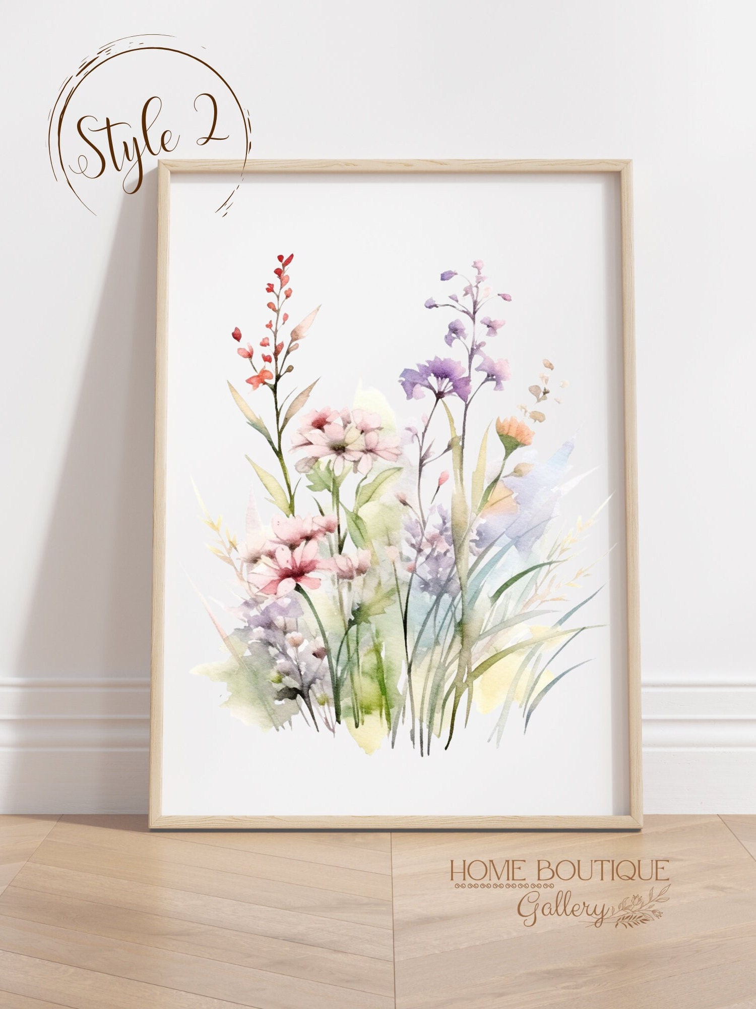 Meadow Flower Prints Set of 3 Watercolor Wildflower Print Wild Floral ...