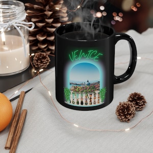 11oz Black Mug Venice Italy