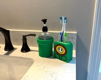 Trending video game bathroom accessory toothbrush holder gamer decor warp pipe soap dispenser kids bathroom decor functional art
