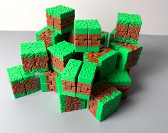 Mijnbouwspel, grasblokken, oneindige kubus, fidget partyartikel, sensorisch verjaardagscadeau, bouwset, gamerthema, blokkenwereld, knutselcadeau, klasprijs