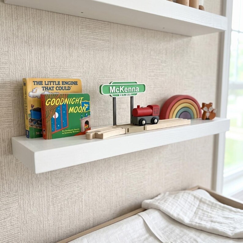 Custom wooden train track sign personalized name nursery decor gift birthday train station accessory room display toddler baby shower gift