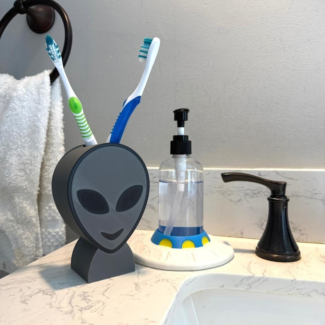 Alien Bathroom Decor Sink Set Extraterrestrial Gift Space Theme Nursery ...