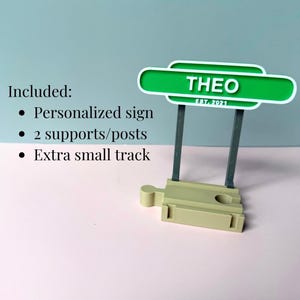 Custom wooden train track sign personalized name nursery decor gift birthday train station accessory room display toddler baby shower gift