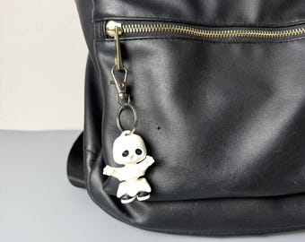 Cute autumn aesthetic fall spooky Halloween ghost keychain accessory backpack clip bag charm unique gift basket filler item present exchange