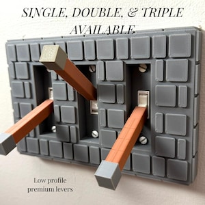 Original artist design exclusive gamer room decor accessory lever switch plate cover pixel style wall art custom work shop unique creation