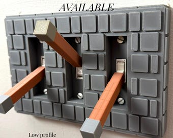 Exklusives Original-Künstlerdesign, Gamer-Zimmer-Deko-Accessoire, Hebelschalterabdeckung, Wandbild im Pixel-Stil, individuelle Anfertigung aus der Werkstatt, einzigartige Kreation