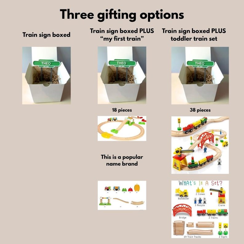 Custom wooden train track sign personalized name nursery decor gift birthday train station accessory room display toddler baby shower gift