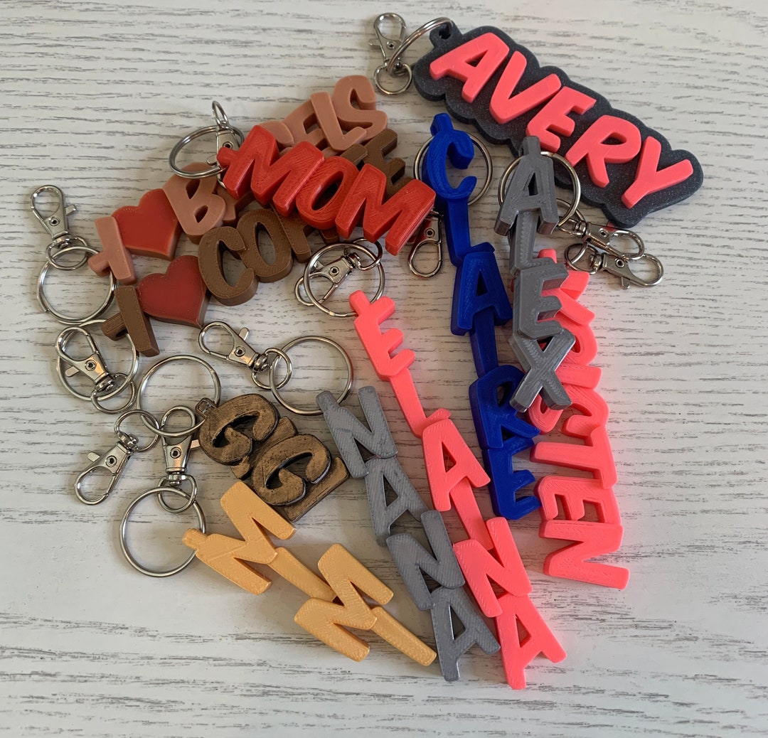 Personalized Custom Keychain, Name Keychain, Sustainable, Vegan Etsy