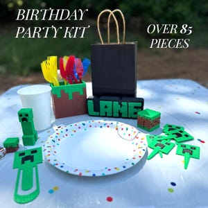 Kit per festa di compleanno a tema minerario con decorazione personalizzata per torta o cupcake e bomboniere