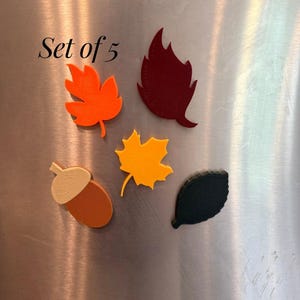 Fall Leaf Fridge Magnet Set Teacher Gift Idea Autumn Kitchen Decor Office Filing Cabinet Cute Hostess Party Favor Cozy Desk Organization