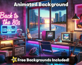 ANIMIERTER HINTERGRUND | Retro Styled Schlafzimmer | Looped Twitch Hintergrund | Bildschirmschoner | Animierte Tapete | Vtuber Hintergrund | Bequem & gemütlich