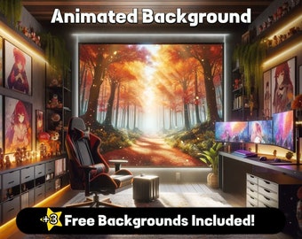 Animated wallpaper | Lofi-Anime Bedroom | VTuber Studio | Stream Overlay | Virtual Cozy Room | Lofi Cozy Fall Wallpaper Zoombackground