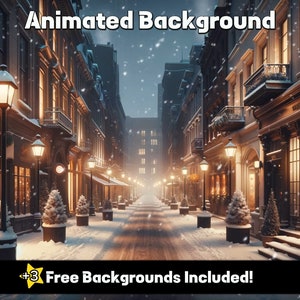Christmas Vtuber Background | Winter Street | Vtuber ANIMATED BACKGROUND | Just Chatting Screen | Animated Desktop Wallpaper | Vtuber Assets