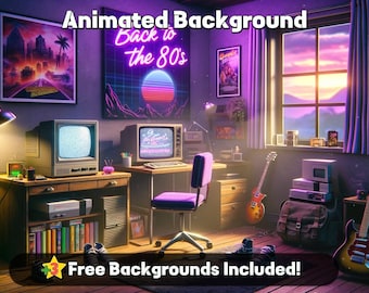 Animated Wallpaper | Retro Studio | ANIMATED BACKGROUND Lofi | Just Chatting Scene | Overlay Streaming Twitch | Vtuber Back grounds