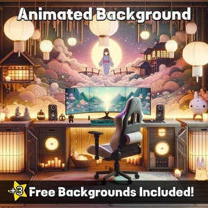FONDO ANIMADO / La estética japonesa se une a los juegos modernos / Superposición de transmisión de Vtuber en bucle / Ambiente acogedor de Lofi / Fondo de pantalla animado