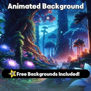 Animated Background | Enchanted Fantasy Forest | Twitch Animated Wallpaper | Just Chatting | Vtuber Assets | Custom Twitch Overlay Package