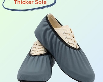 Reusable Shoe Covers (Non-slip rubber sole) - Graphite Gray Print - for Kids and Adults