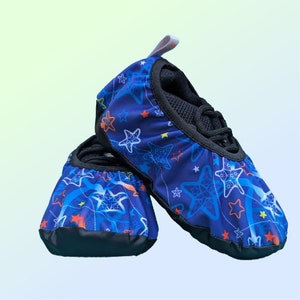 Reusable Shoe Covers (Non-slip) - Stars on Blue Print - for Kids and Adults