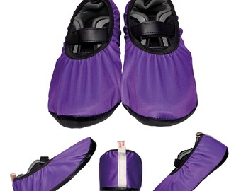 Reusable Shoe Covers (Non-slip) -Royal Purple Print - for Kids and Adults