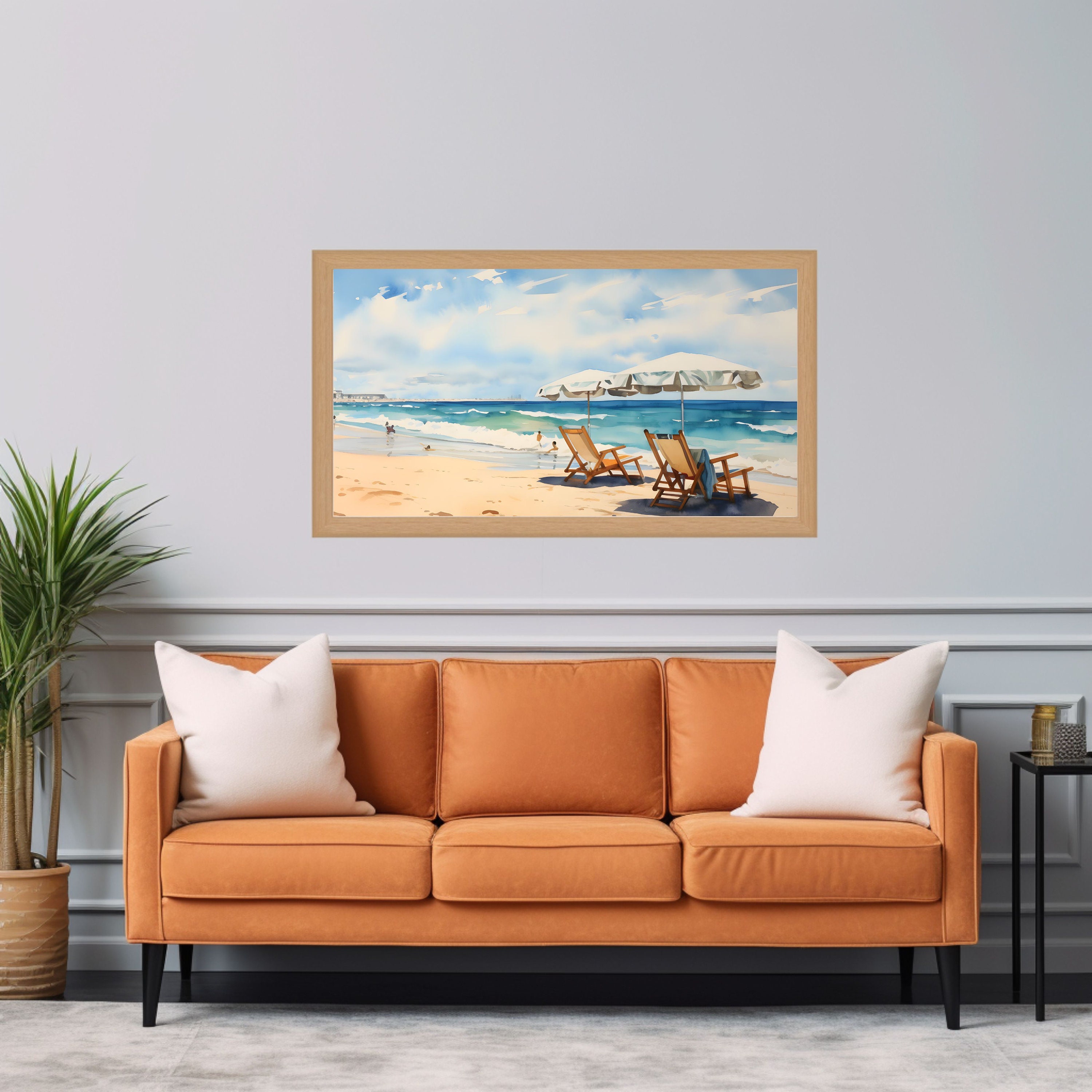 Beach Front View Wall Art Abstract Beautiful Home Decor Pretty Colorful ...