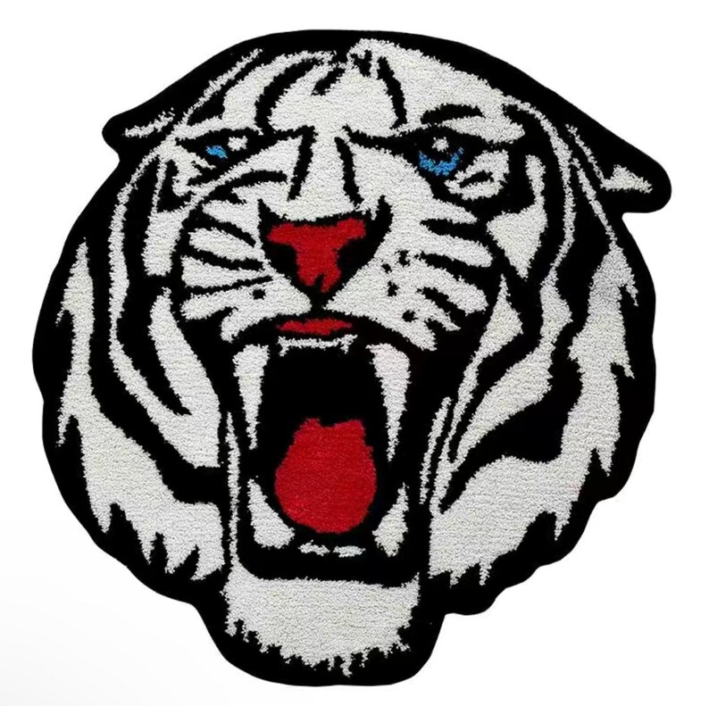 Tiger Floor Mat Animal Print Rug Jungle Inspired Home Decor Etsy