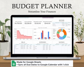 Budget Planner for Google Sheets - Monthly, Biweekly & Weekly Budget Spreadsheet - Paycheck Budget Tracker - Budgeting Tool