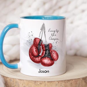 Personalised Boxing Mug: Champion Design, Gift for Him/Her