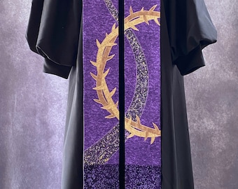 Purple Clergy Lenten Stole.  Great Pastor Gift!