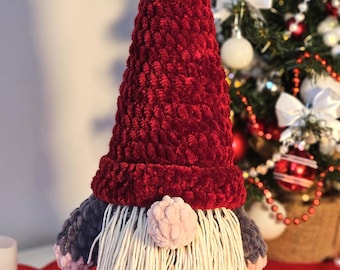 Handmade Crochet Gnome – Acrylic Plush Christmas Ornament