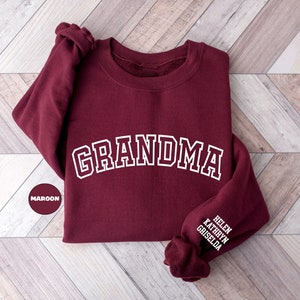 Personalized Grandma Sweatshirt: Grandkids Names, New Grammy Gift