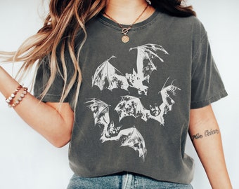 Halloween Bats Graphic Tee - Comfort Colors Fall Shirt