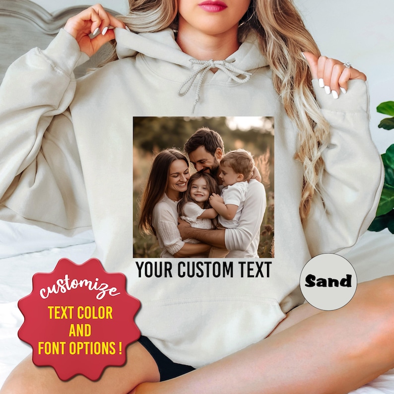 Custom Photo Hoodie: Personalized Picture Sweatshirt, Birthday Gift image 1