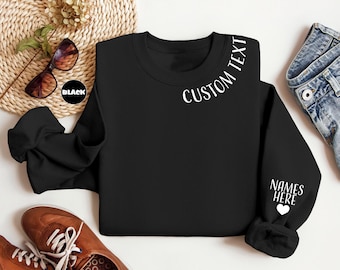 Custom Text Sweatshirt: Personalized Names Crewneck Gift