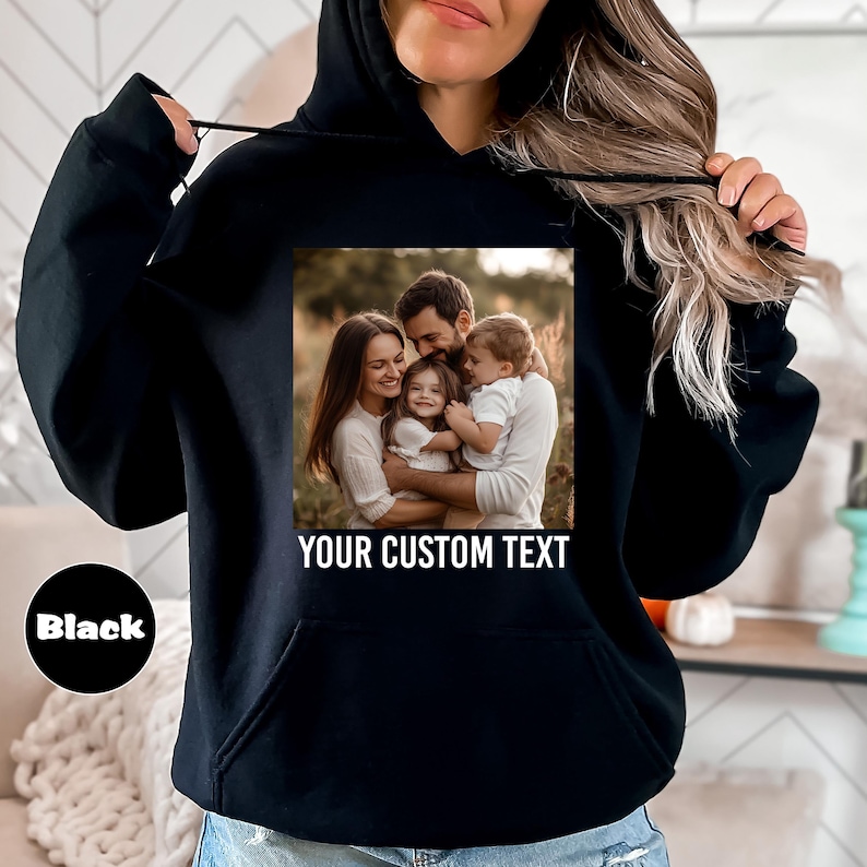 Custom Photo Hoodie: Personalized Picture Sweatshirt, Birthday Gift image 3