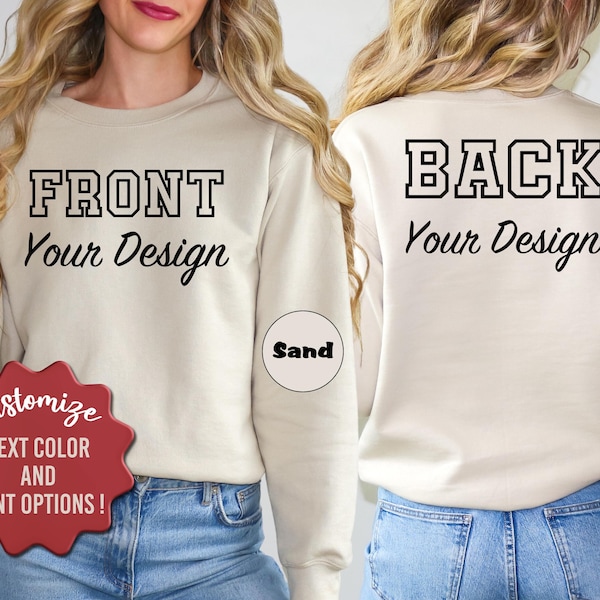 Custom Text Sweatshirt: Personalized Front & Back Hoodie