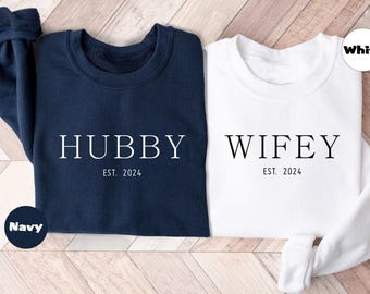 Custom Hubby Wifey Sweatshirt: Personalized Engagement Gift
