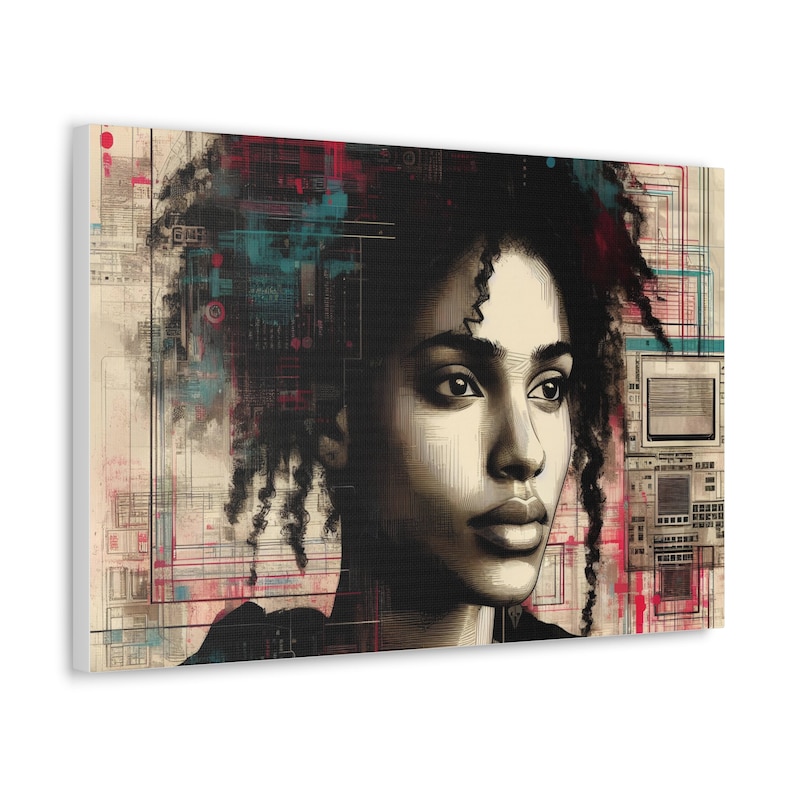 Black Women ,curlyhair Art, Abstract Black Women Art Etsy