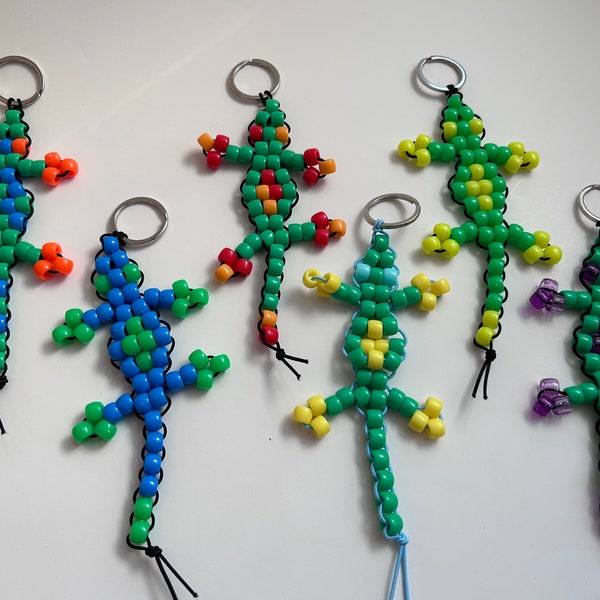 Beaded lizard keychain