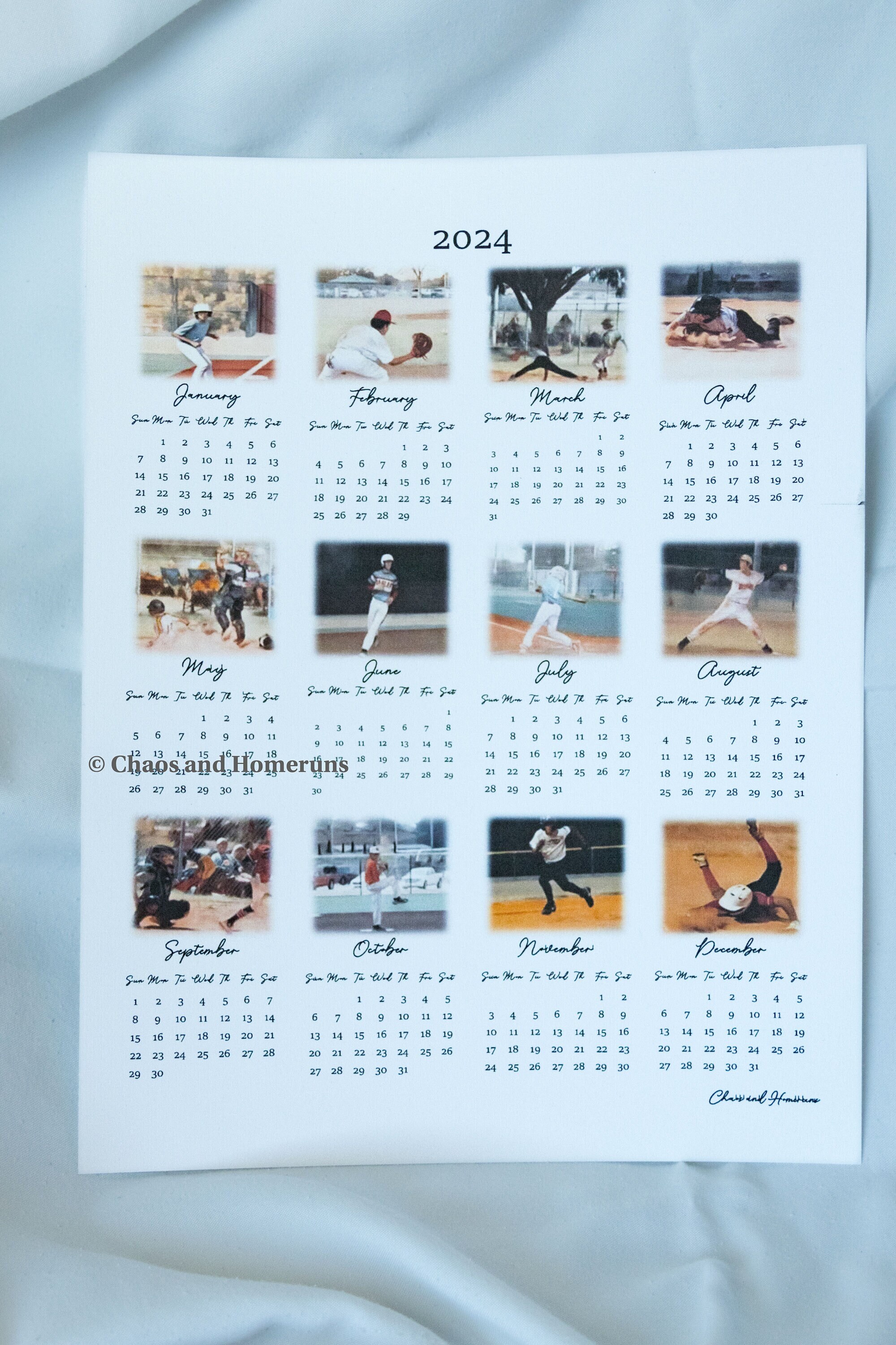 2024 Baseball Calendar 8X10 Etsy